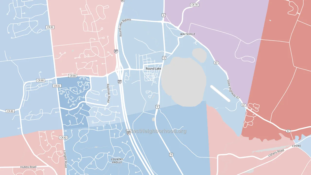 12151, NY block-group political-lean map