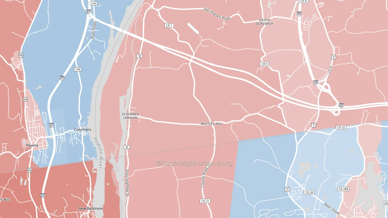 12156, NY block-group political-lean map