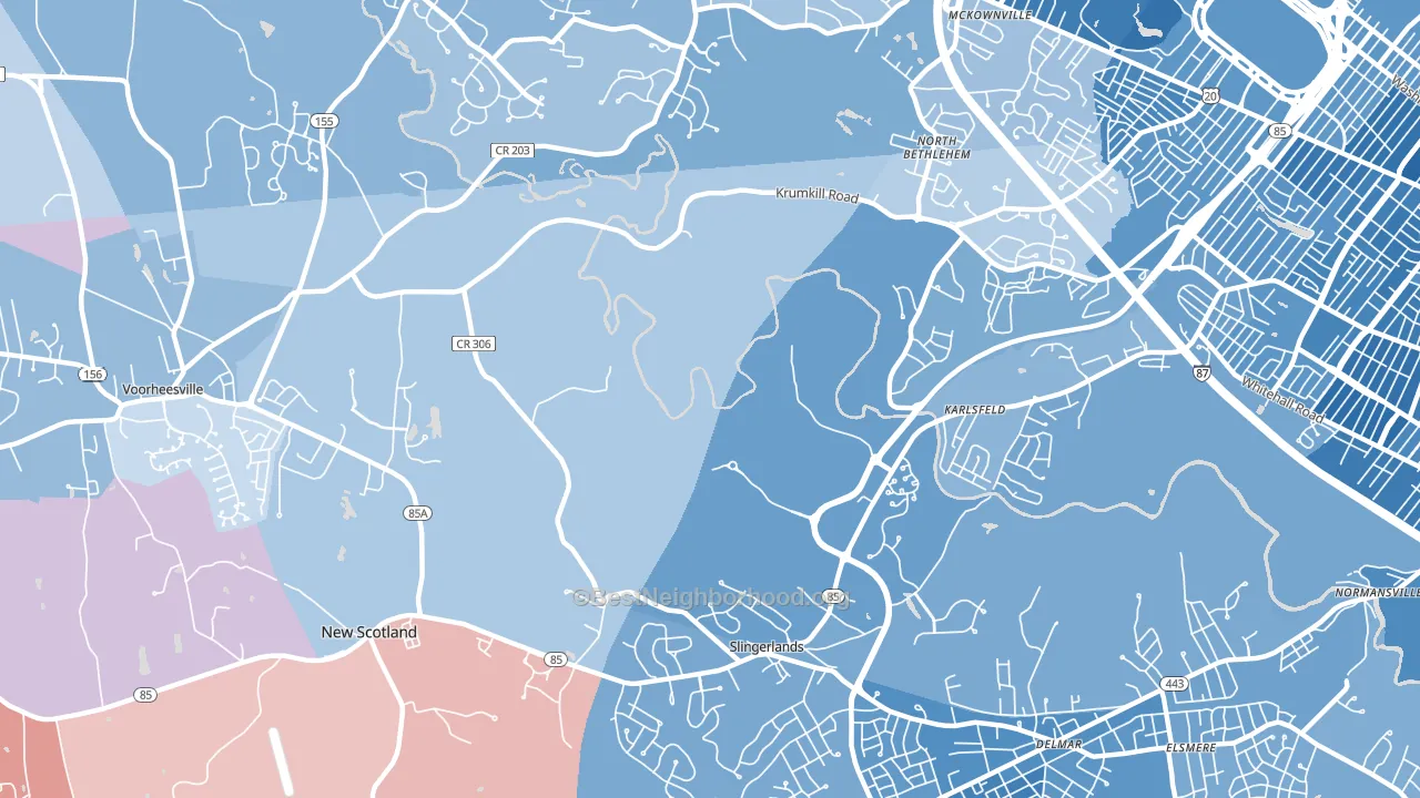 12159, NY block-group political-lean map