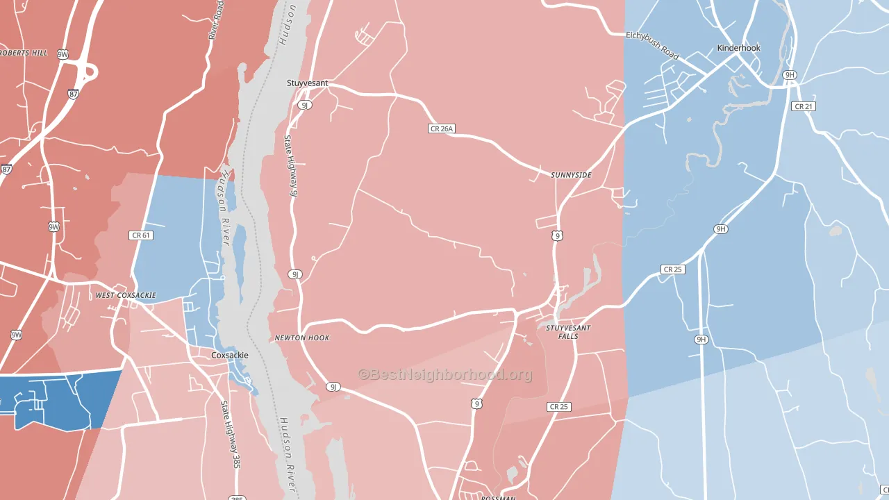 12173, NY block-group political-lean map