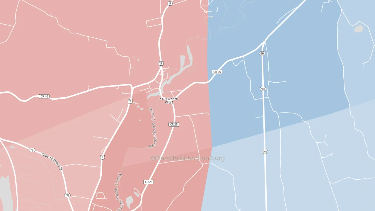 12174, NY block-group political-lean map