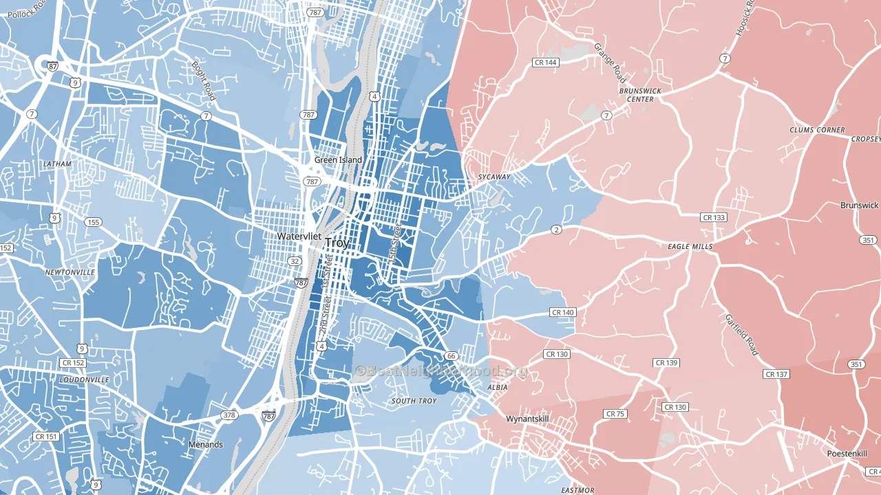 12180, NY block-group political-lean map