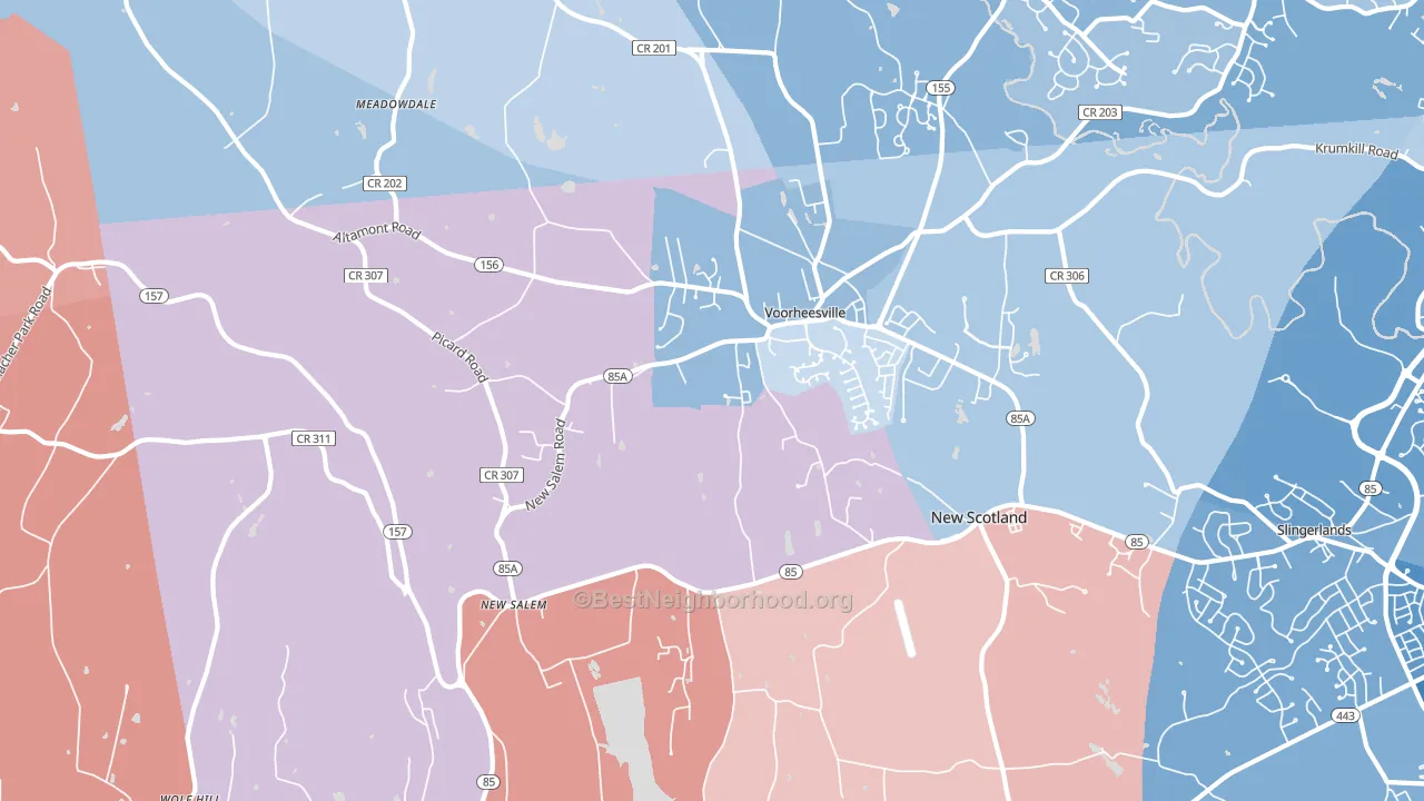 12186, NY block-group political-lean map