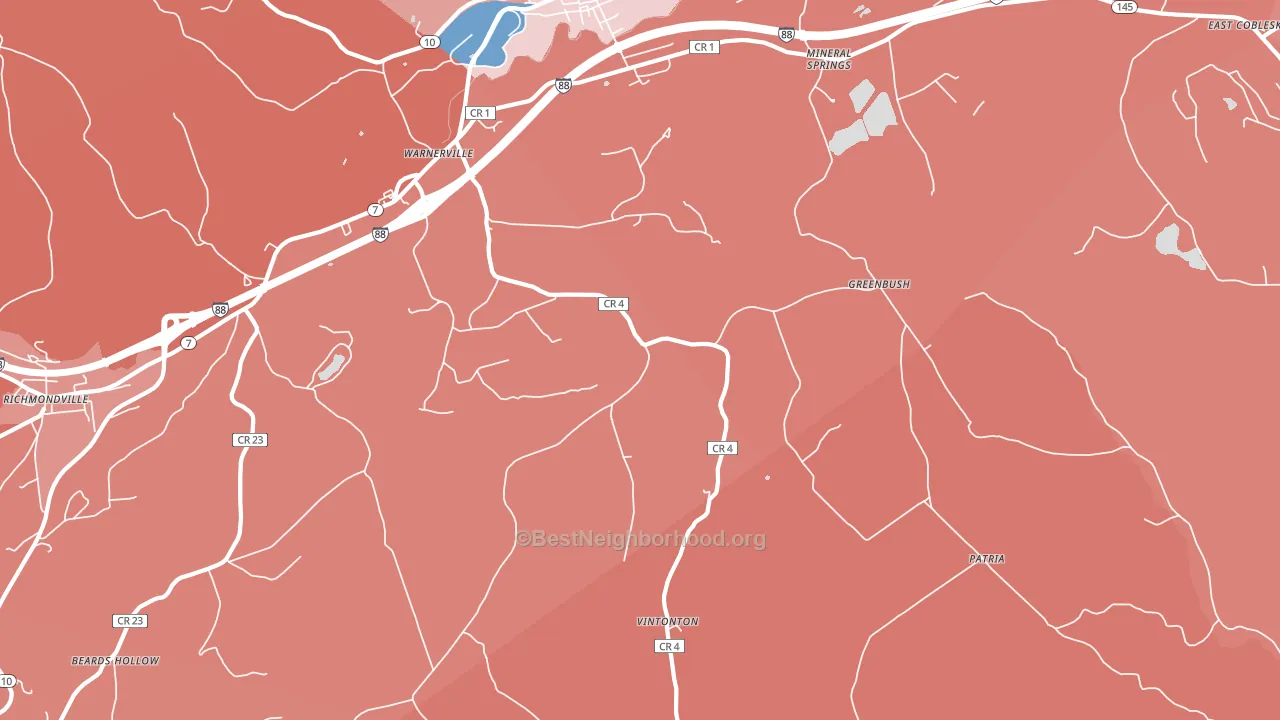 12187, NY block-group political-lean map