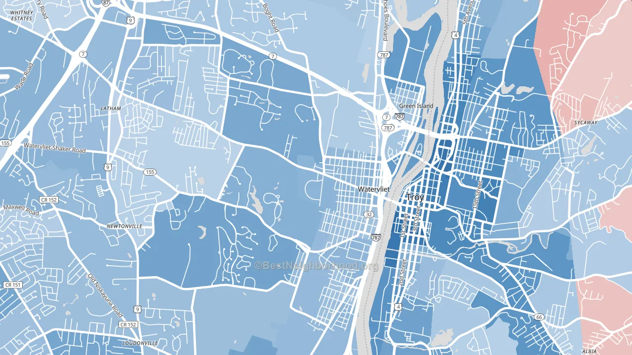 12189, NY block-group political-lean map