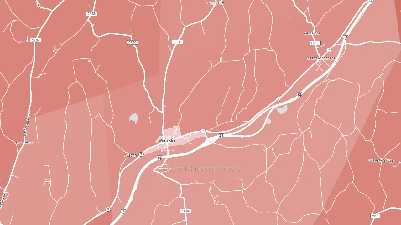 12197, NY block-group political-lean map