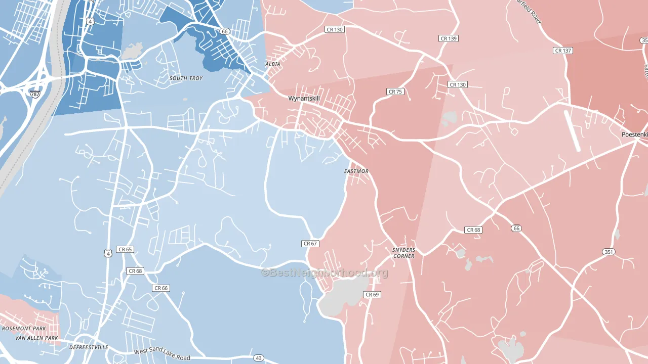 12198, NY block-group political-lean map
