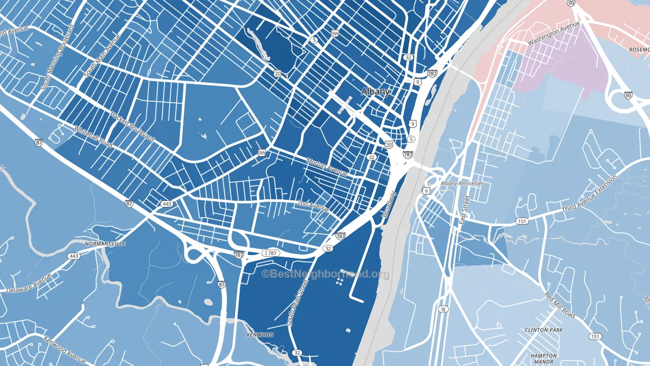 12202, NY block-group political-lean map