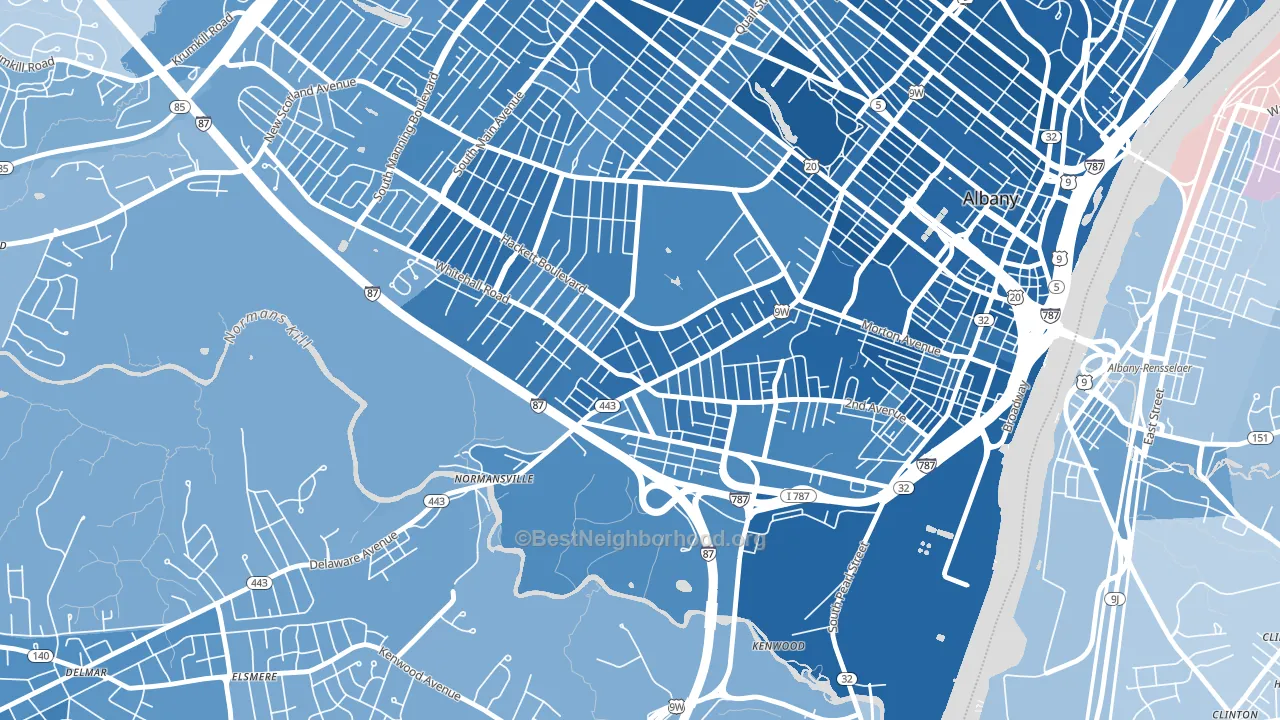 12209, NY block-group political-lean map