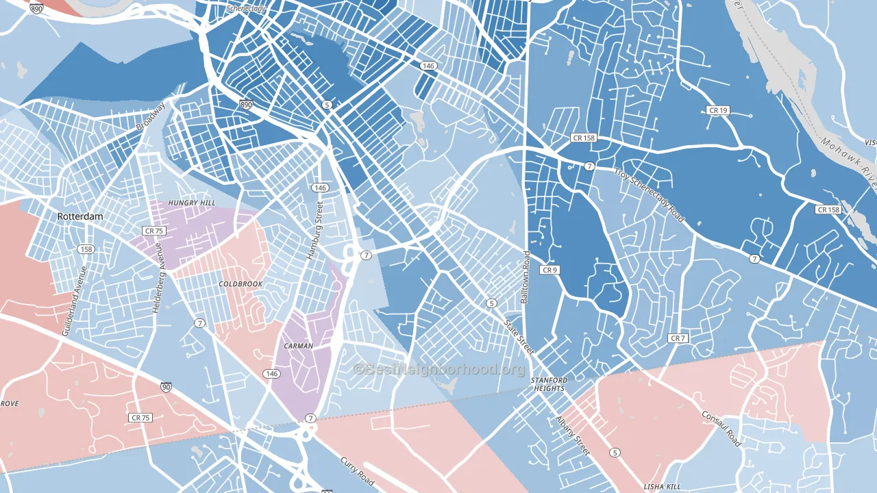 12304, NY block-group political-lean map