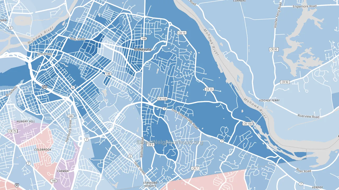 12309, NY block-group political-lean map