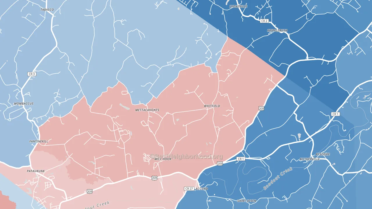 12404, NY block-group political-lean map