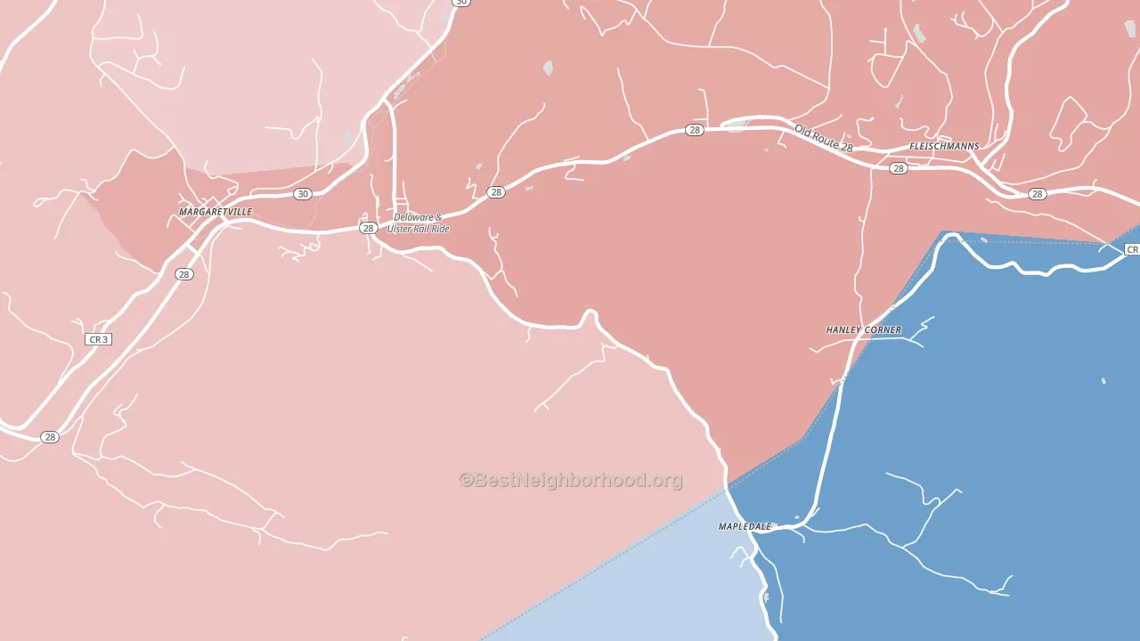 12406, NY block-group political-lean map