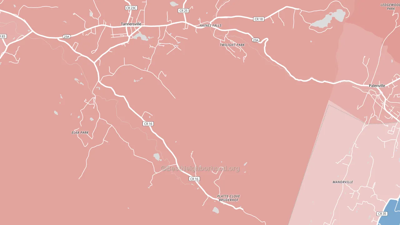 12427, NY block-group political-lean map