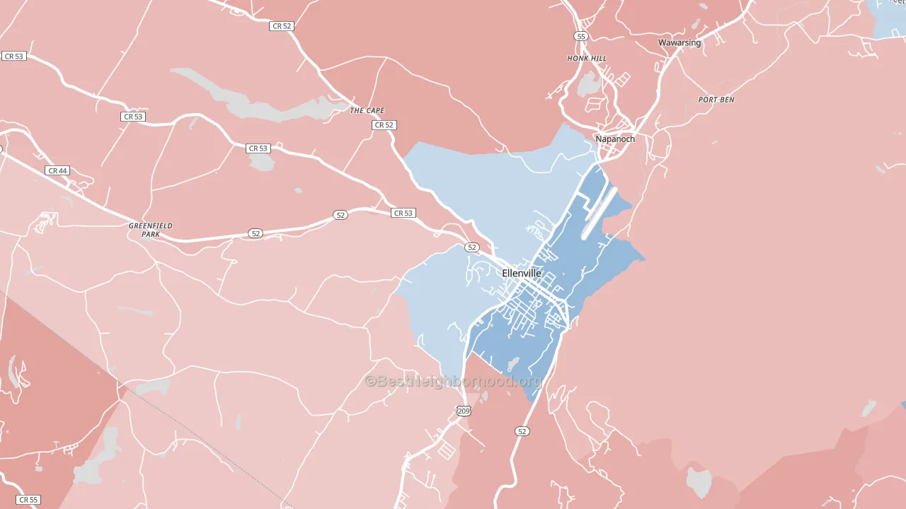 12428, NY block-group political-lean map