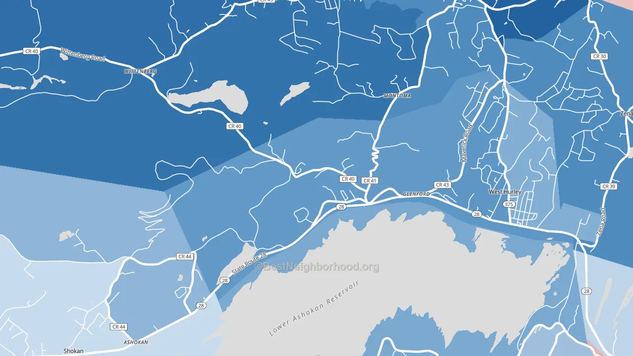 12433, NY block-group political-lean map