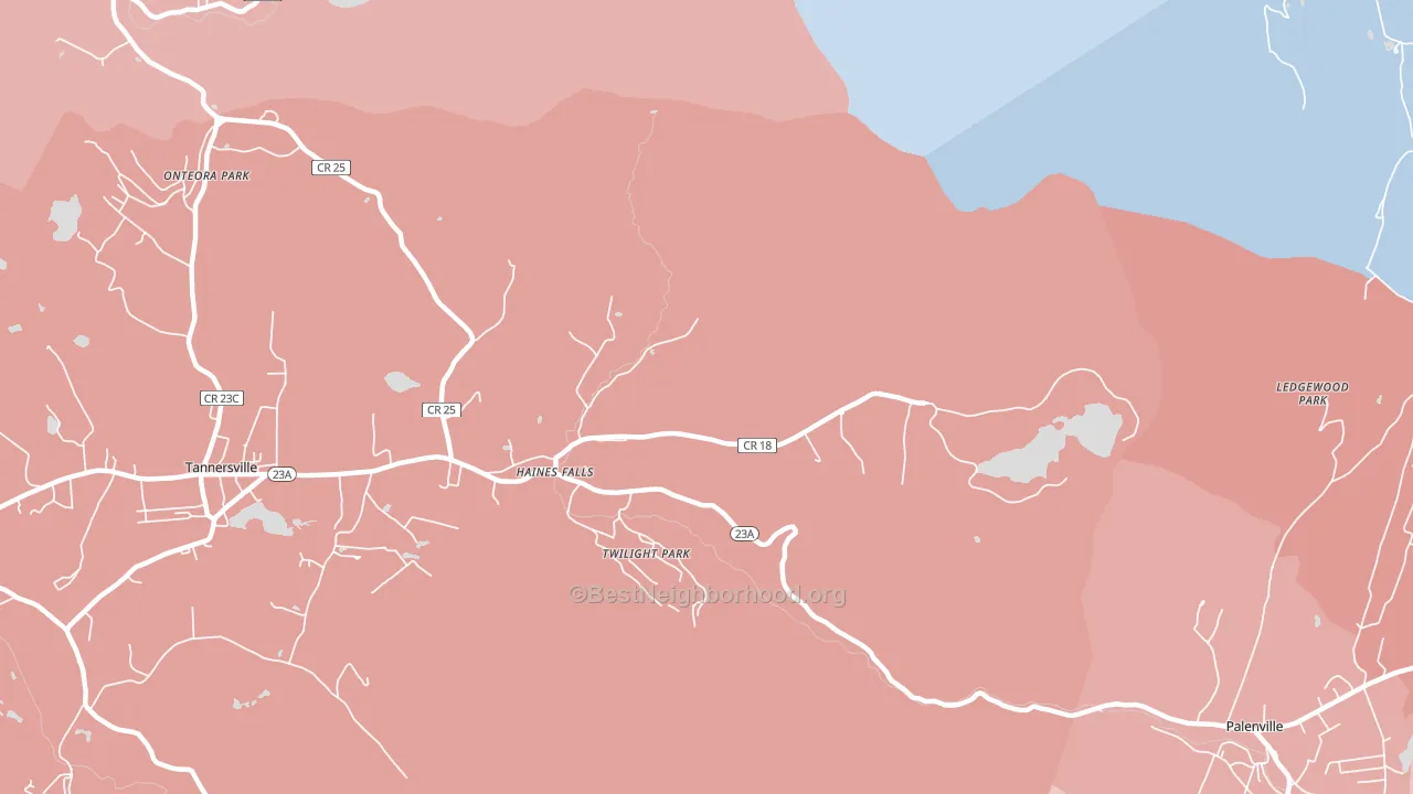12436, NY block-group political-lean map