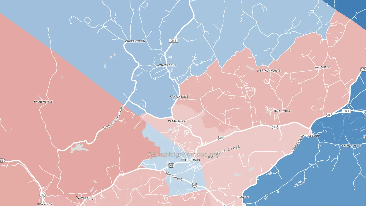 12446, NY block-group political-lean map
