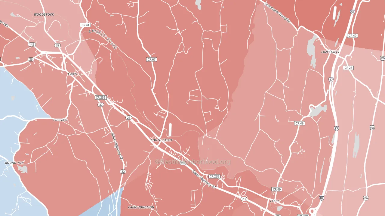 12451, NY block-group political-lean map