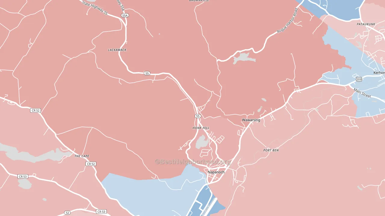 12458, NY block-group political-lean map