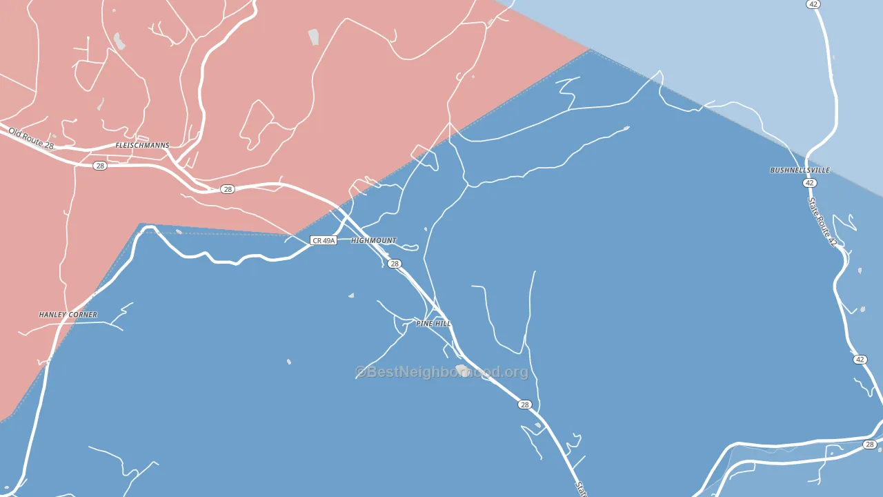 12465, NY block-group political-lean map