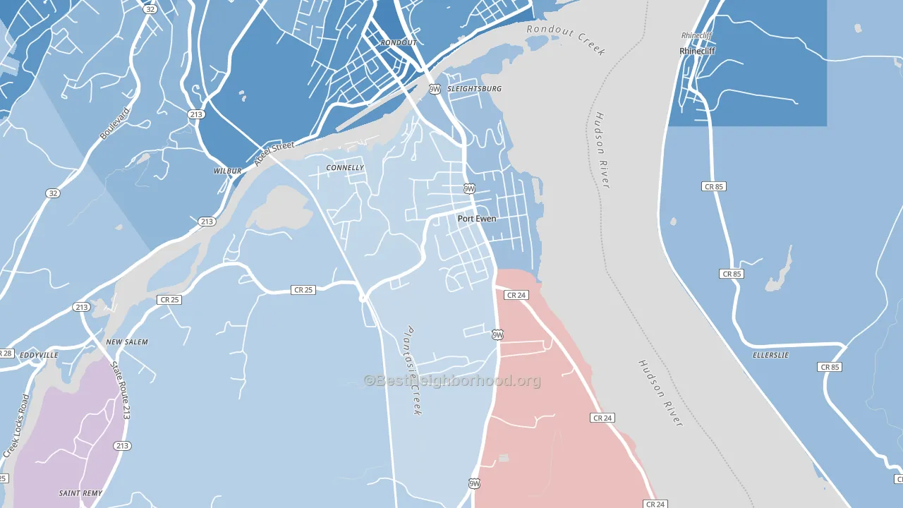 12466, NY block-group political-lean map