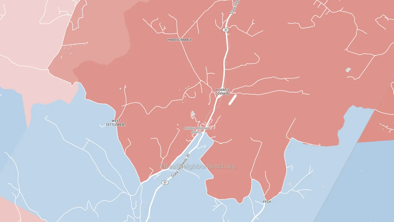 12474, NY block-group political-lean map
