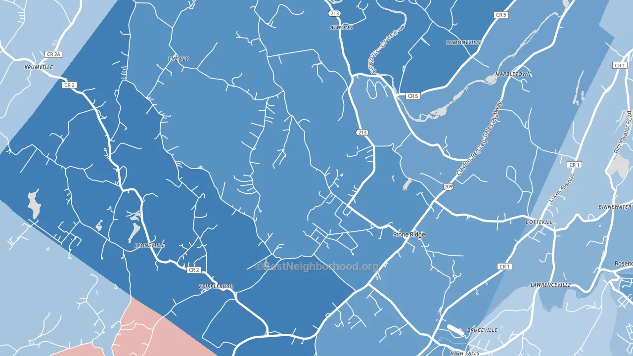 12484, NY block-group political-lean map