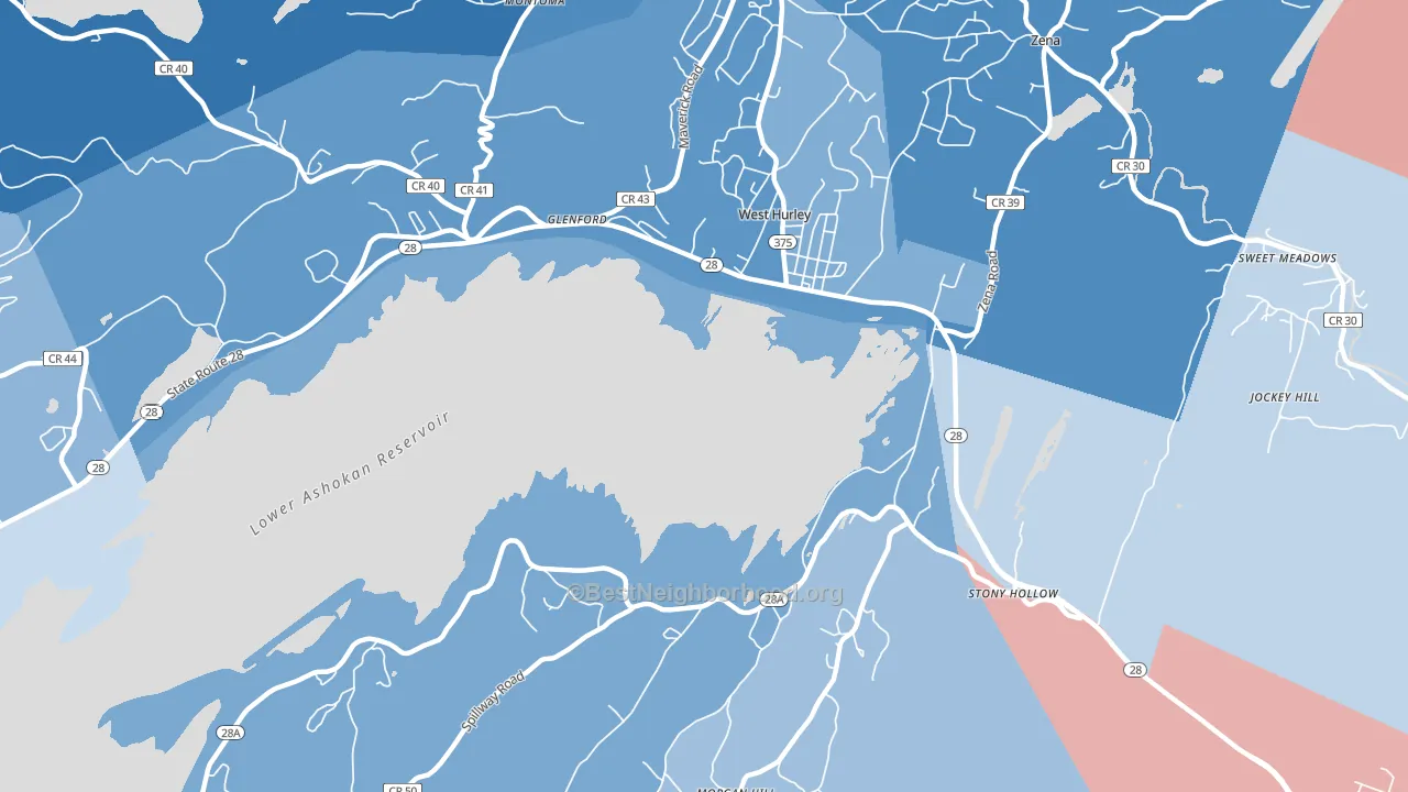 12491, NY block-group political-lean map