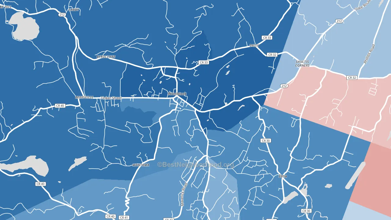 12498, NY block-group political-lean map