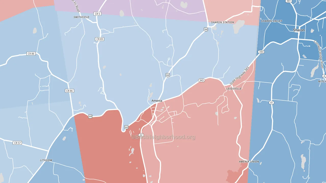 12501, NY block-group political-lean map