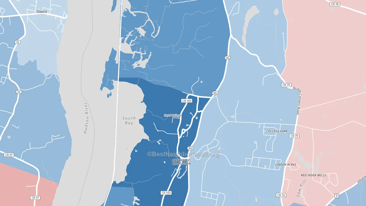 12504, NY block-group political-lean map