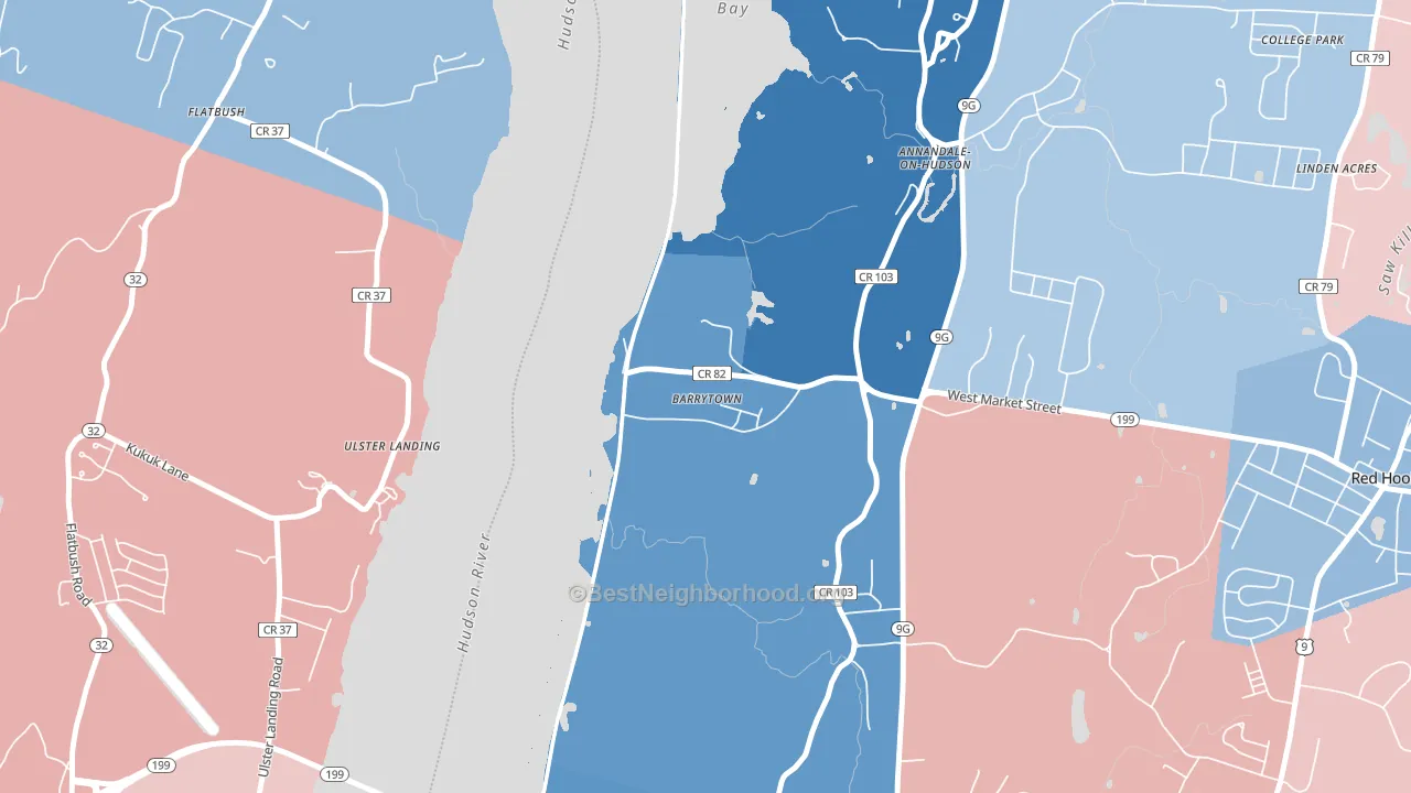 12507, NY block-group political-lean map