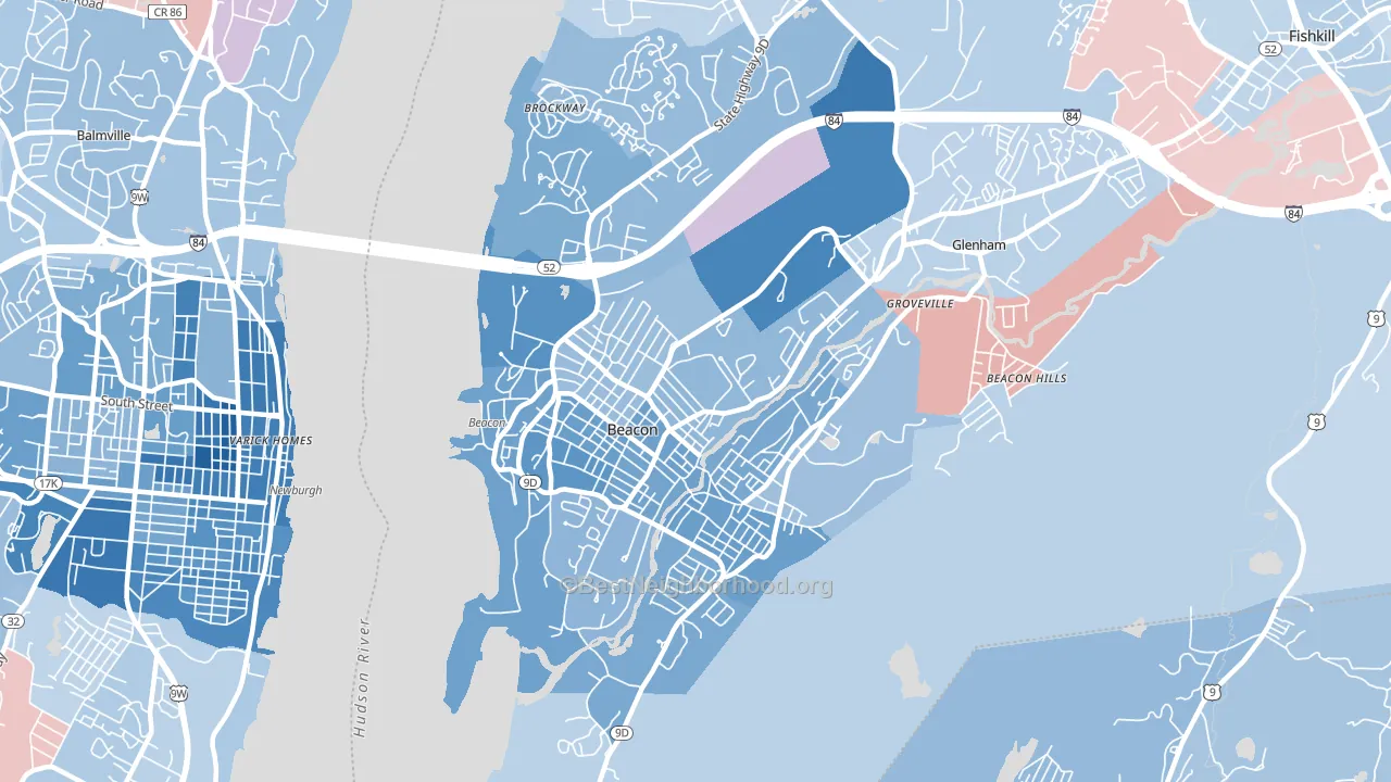 12508, NY block-group political-lean map