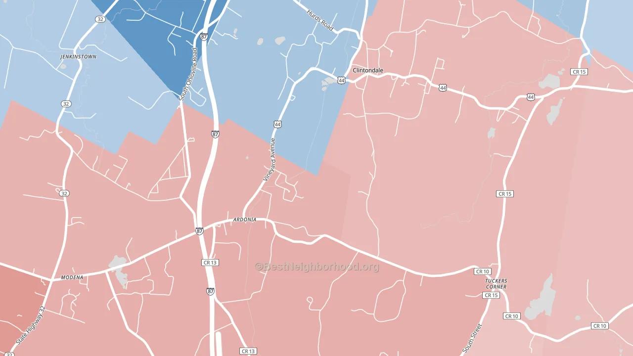 12515, NY block-group political-lean map
