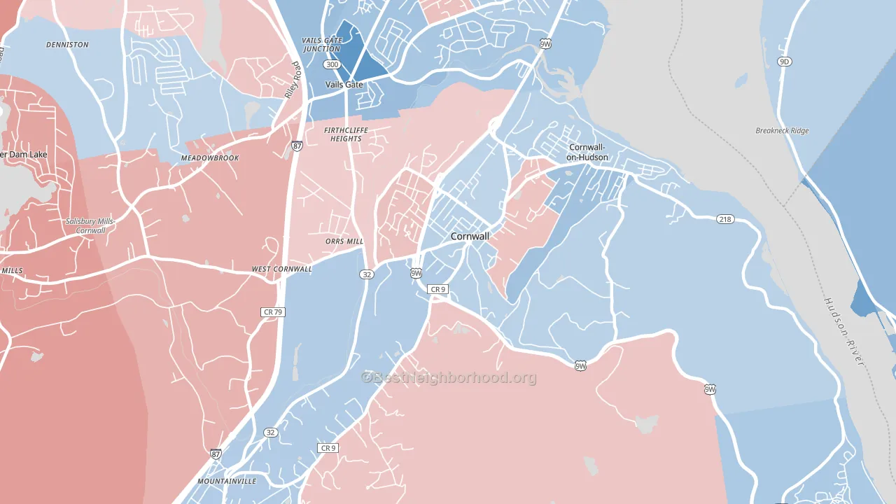 12518, NY block-group political-lean map