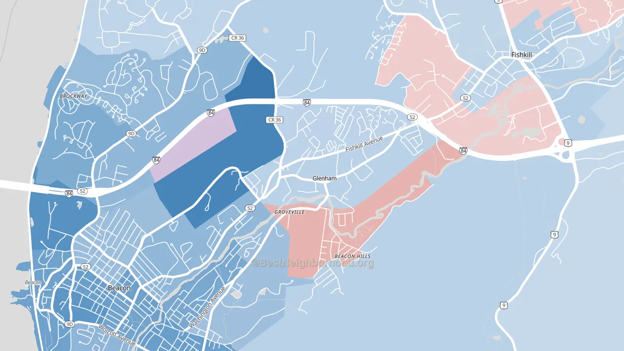 12527, NY block-group political-lean map