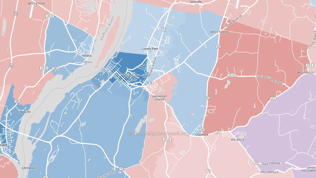 12534, NY block-group political-lean map