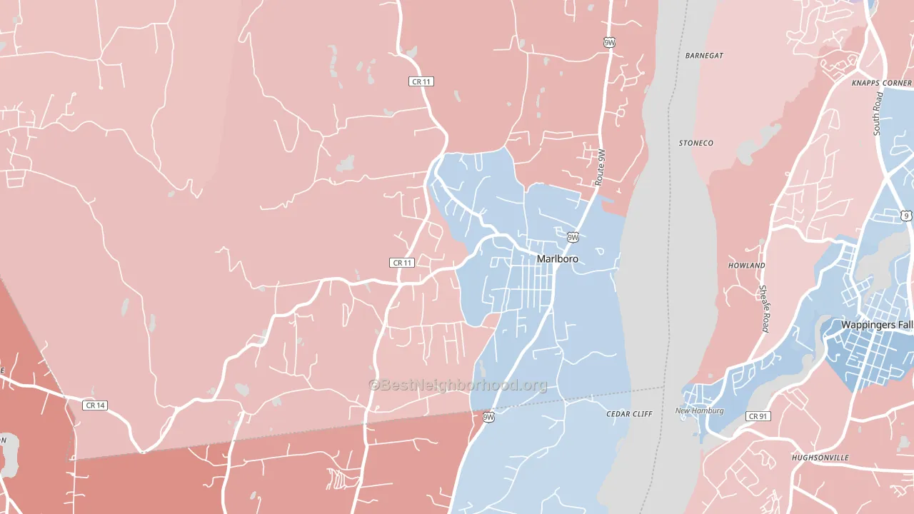 12542, NY block-group political-lean map