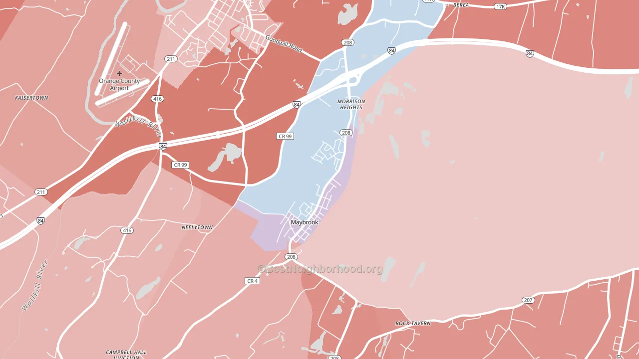 12543, NY block-group political-lean map