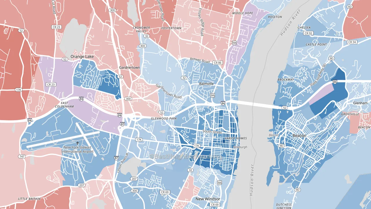 12550, NY block-group political-lean map