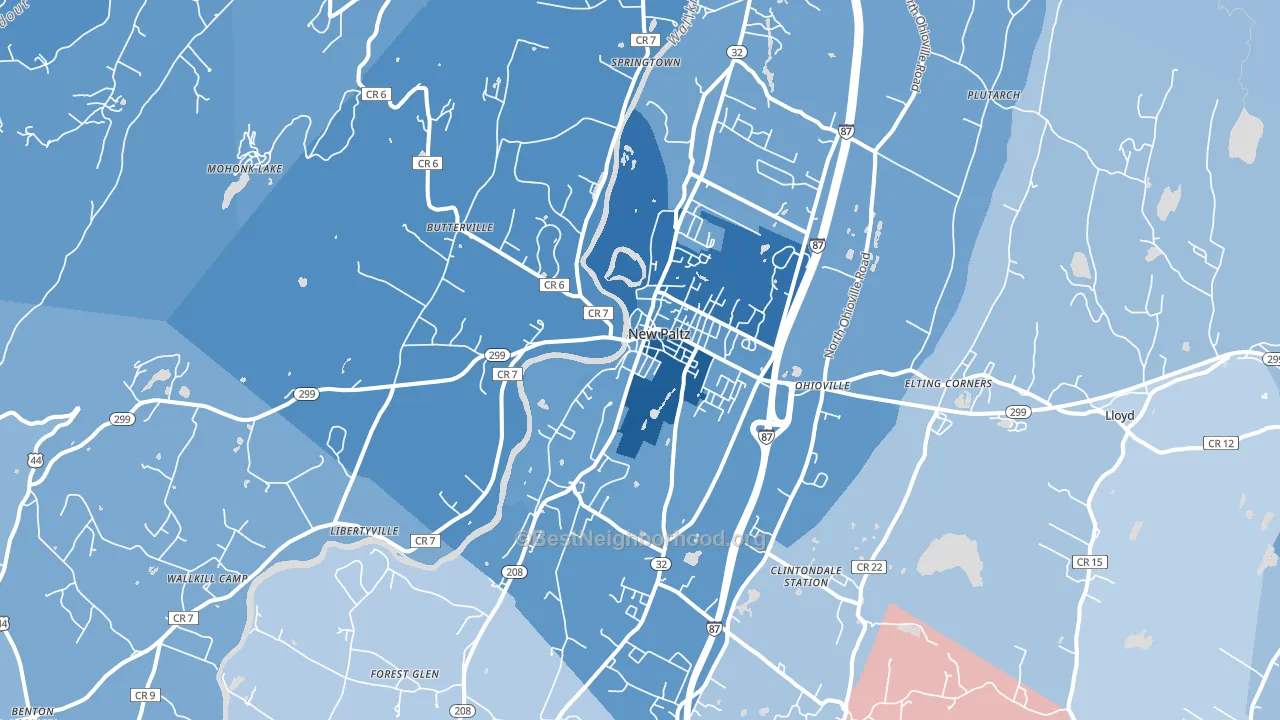 12561, NY block-group political-lean map