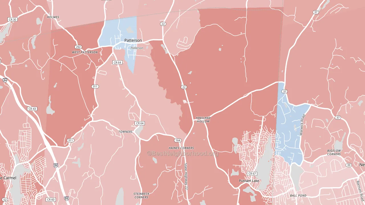 12563, NY block-group political-lean map