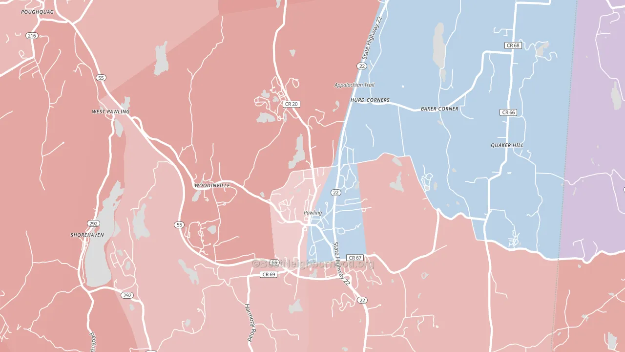 12564, NY block-group political-lean map