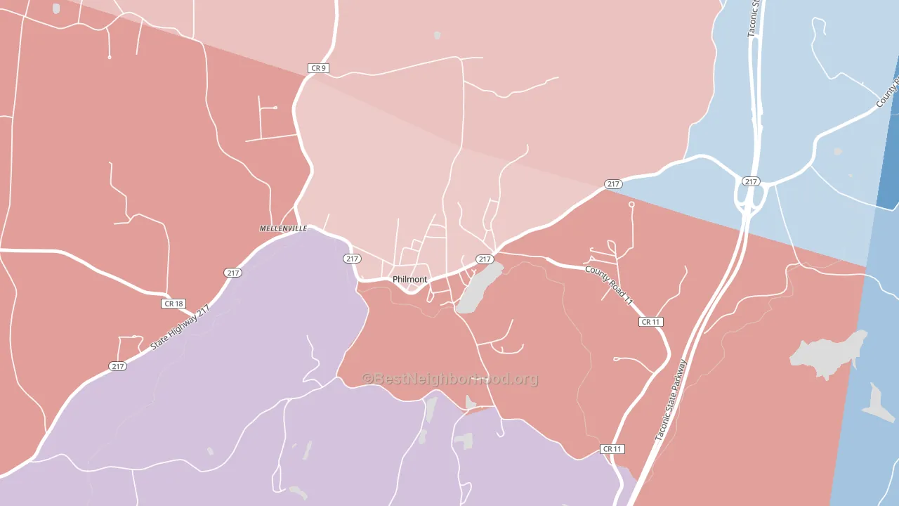 12565, NY block-group political-lean map