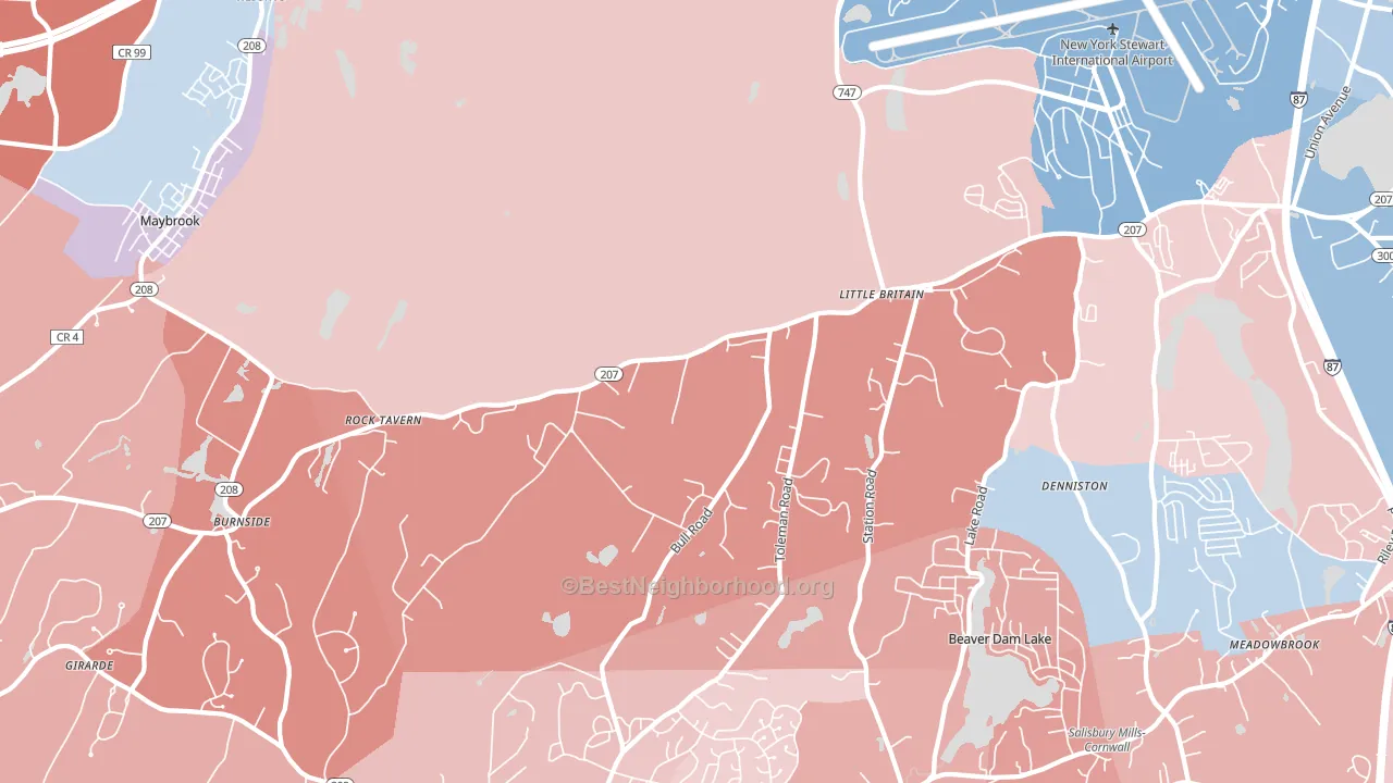 12575, NY block-group political-lean map