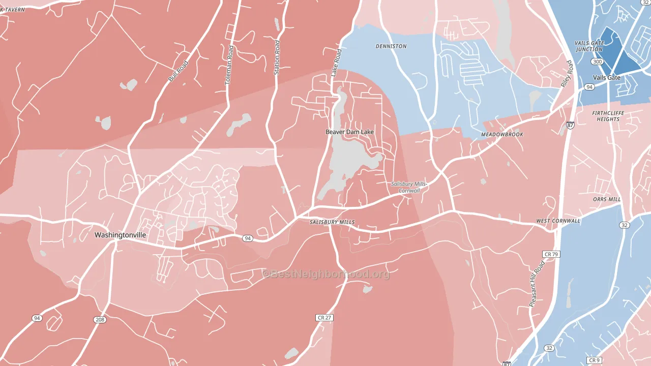 12577, NY block-group political-lean map
