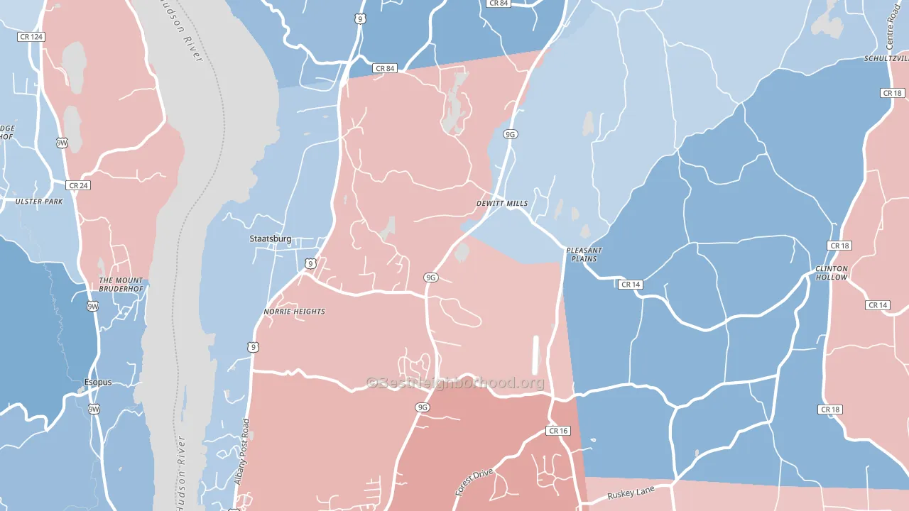 12580, NY block-group political-lean map