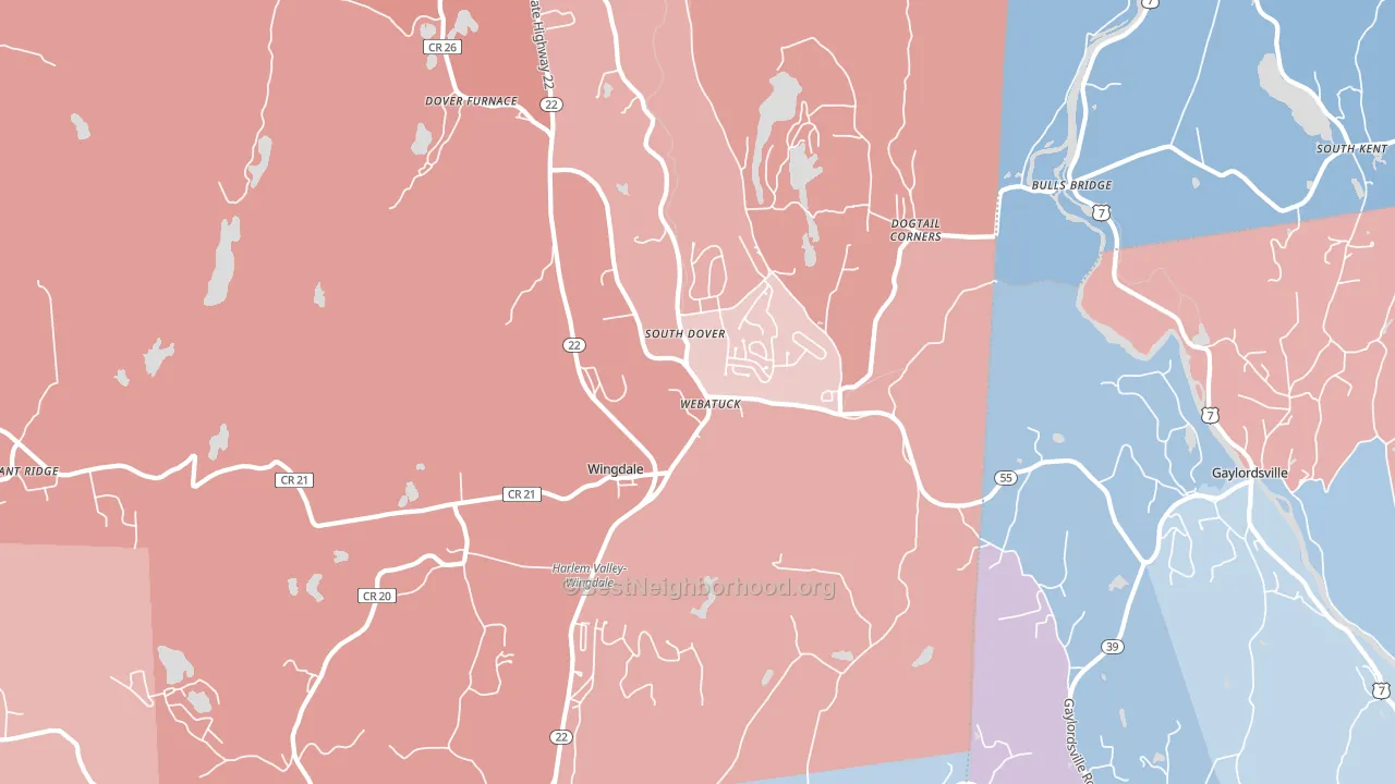 12594, NY block-group political-lean map