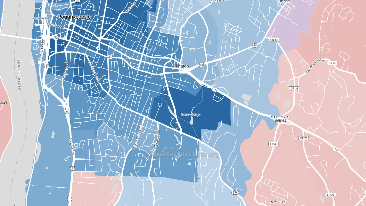 12604, NY block-group political-lean map